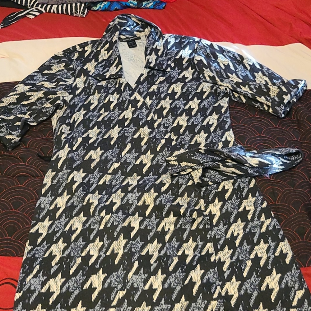 Blue wrap dress